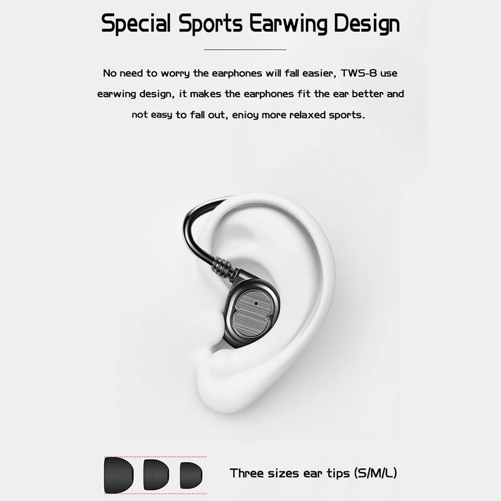 Беспроводные наушники FDBRO TWS 5 0 Bluetooth-наушники спортивные наушники-вкладыши