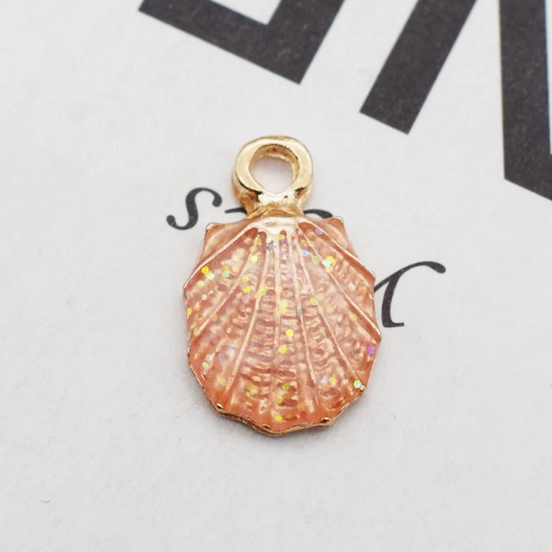 Shell Pink 10 шт., сплав, звезда, ракушка, подвеска, орнамент, женские серьги, ожерелья, ювелирные изделия, материал, сделай сам, ручная работа, одежда, украшения, принадлежности - Цвет: Shell Pink