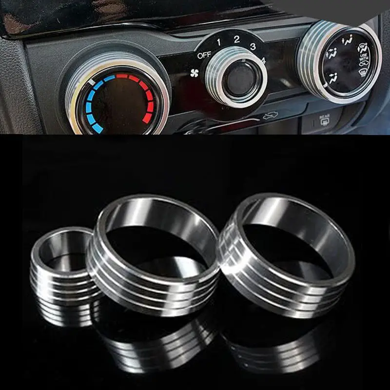 

3x Car Interior Air Condition Button Cover Trim Decoration Fit For Honda City 2013-2015