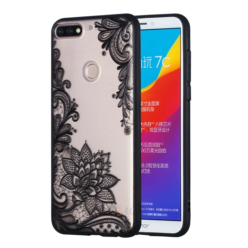 3D Цветочный чехол для телефона huawei на honor 7C pro 5 99 LND-L29 силиконовый из ТПУ nova 2 lite enjoy 8