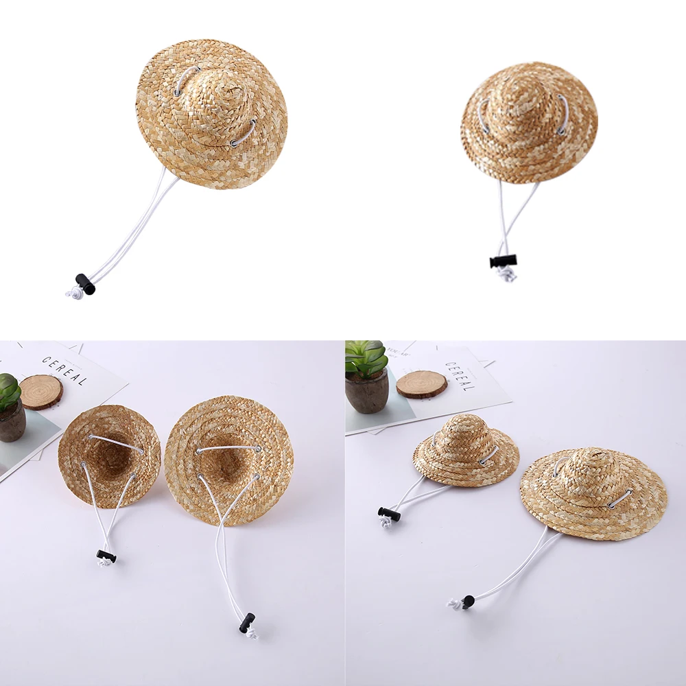 1pcs Straw Hat Pet Dog Cat Party Costume Accessory Adjustable Buckle Doggy Puppy Fashion Holiday Beach Style | Дом и сад