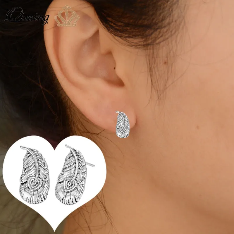 QIMING норвежские Серьги с перьями валкады в винтажном стиле женские старинные
