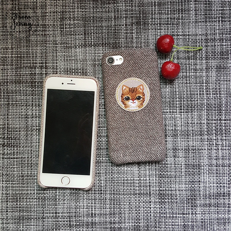 Чехол От Jenny для iphone X 7 7plus 8 8plus 6 /6S Plus милая нашивка с котом и кроликом iPhone |