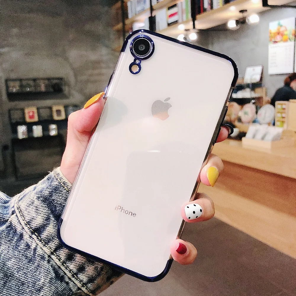 Роскошный чехол для iphone XS XR Max модный силиконовый прозрачный из ТПУ X 5 5S SE 6 6s 7 8 Plus |