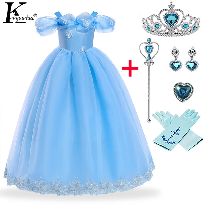 Anna Elsa Dress For Girls Carnival Cosplay Party Snow White Princess Costume Kids Dresses Girl Long | Детская одежда и обувь - Фото №1