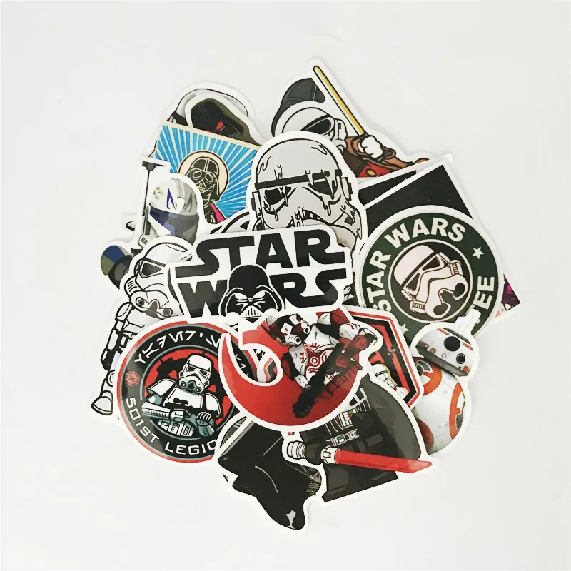 25 шт. чемодан Star Wars Pull Box записная книжка наклейка на компьютер черно-белая