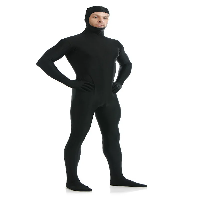 

(SOF010) Black Lycra Spandex Full Body Fetish Zentai Skin Tights Unisex Bodysuit Cosplay Costume Unitard Jumpsuit Dancewear