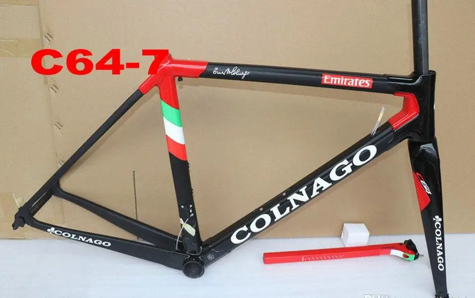 C64-7 Colnago C64 полностью карбоновая рама для шоссейного велосипеда Di2 наклонная Механическая рама для шоссейного велосипеда gro UPS et black red bob framework UPS XDB DPD - Цвет: C64-7