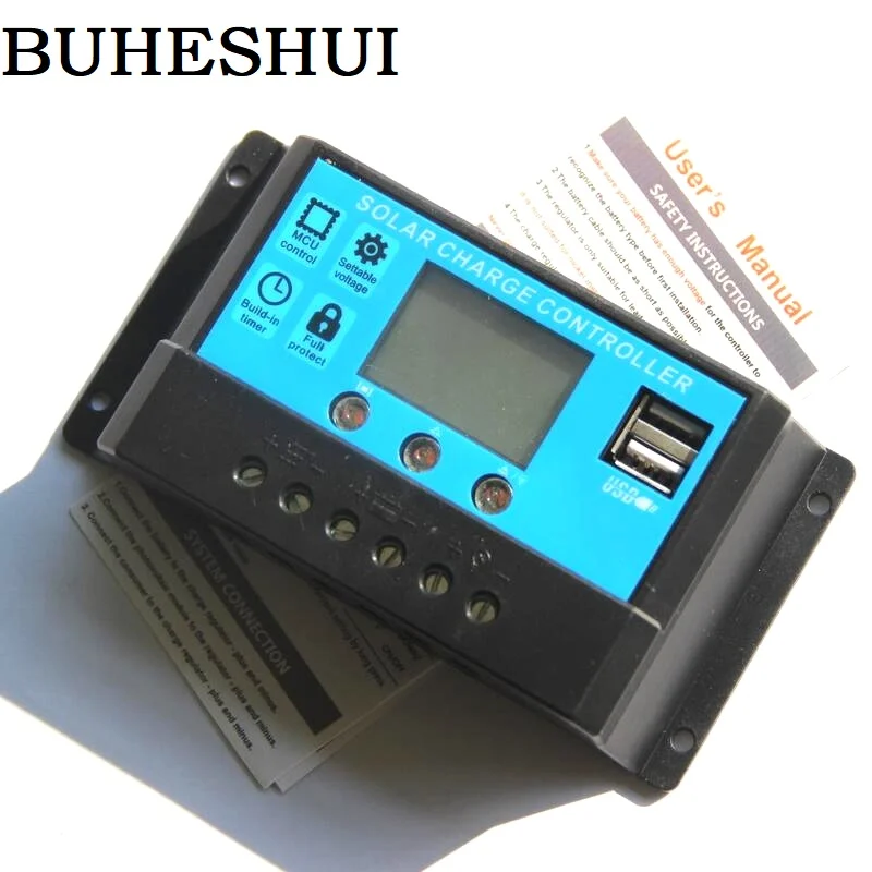 Автоматический регулятор солнечной панели BUHESHUI 20 А 12 24 В ЖК дисплей USB|solar panel solar