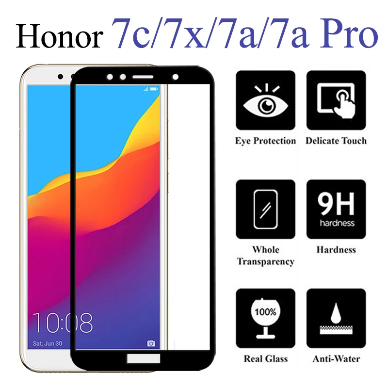 Чехлы на honor 7 a pro Защитное стекло для huawei honer x c glas безопасная защита экрана