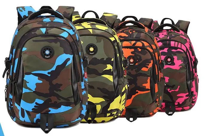 

FAIRY SERAPHIM colorful camouflage Tas buku ransel millitary style children primary school bags junior middle mochila backpacks