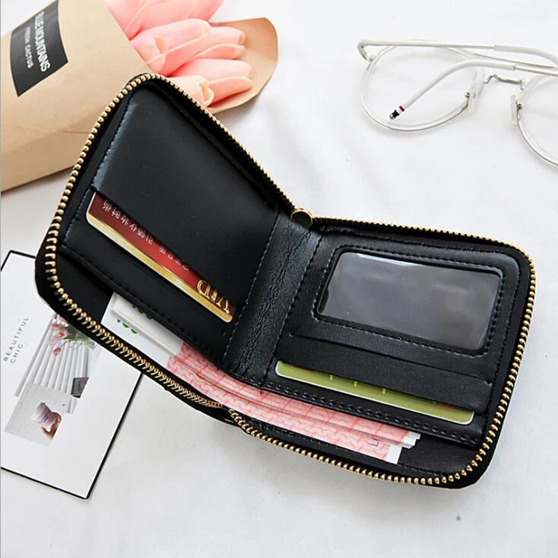 

2018 Short Wallet Women Vintage Fashion Top Quality Small Wallet Leather Purse Female Money Small Zipper&Hasp Coin Purse LT233