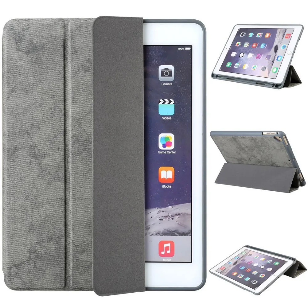 Чехол из искусственной кожи для iPad 2018 2017 умный чехол с держателем карандашей