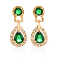 elegant teardrop pierced earrings yellow gold filled womens dangle earrings