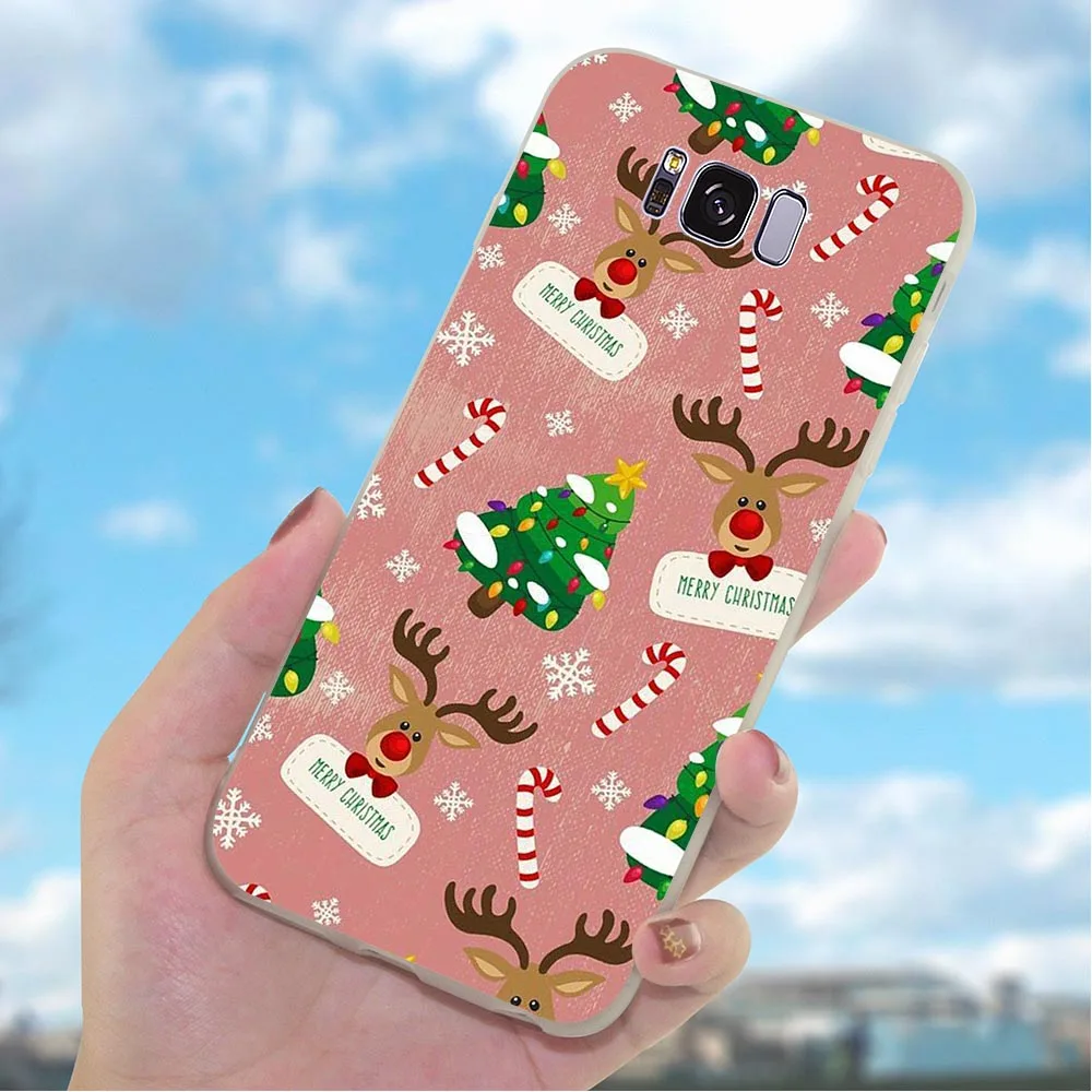 Мягкий ТПУ Рождественский чехол для телефона из Galaxy Samsung S10 Plus S7 Edge M10 M20 M30 S6 S8 S9 S10e