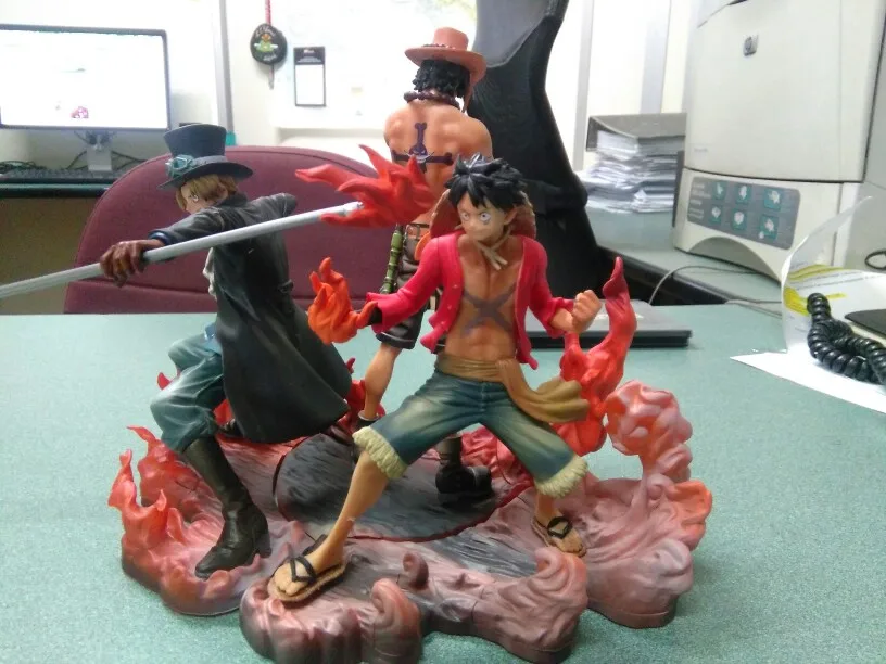Аниме одна штука 15 см 3 шт./компл. Luffy & Ace Sabo brother ПВХ фигурка игрушки куклы|anime one