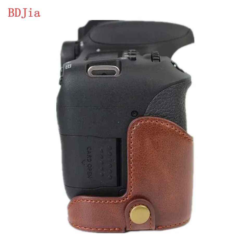Новейшая сумка для камеры чехол Canon 760D 750D 700D 650D из искусственной кожи половинный