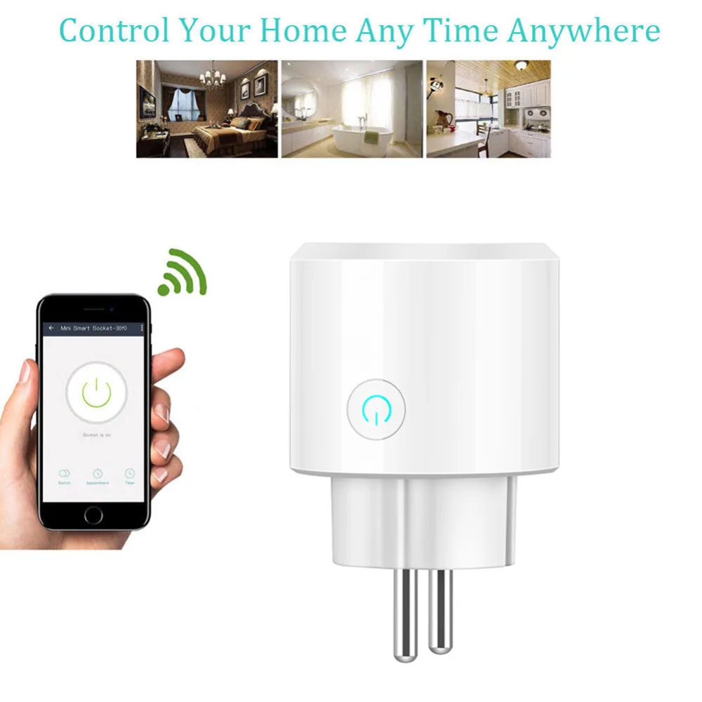 США Великобритания ЕС Smart Plug, Wi-Fi пульт дистанционного управления с Alexa, время включения/выключения питания, Samrt Google Home электрическая мини-розетка Прямая