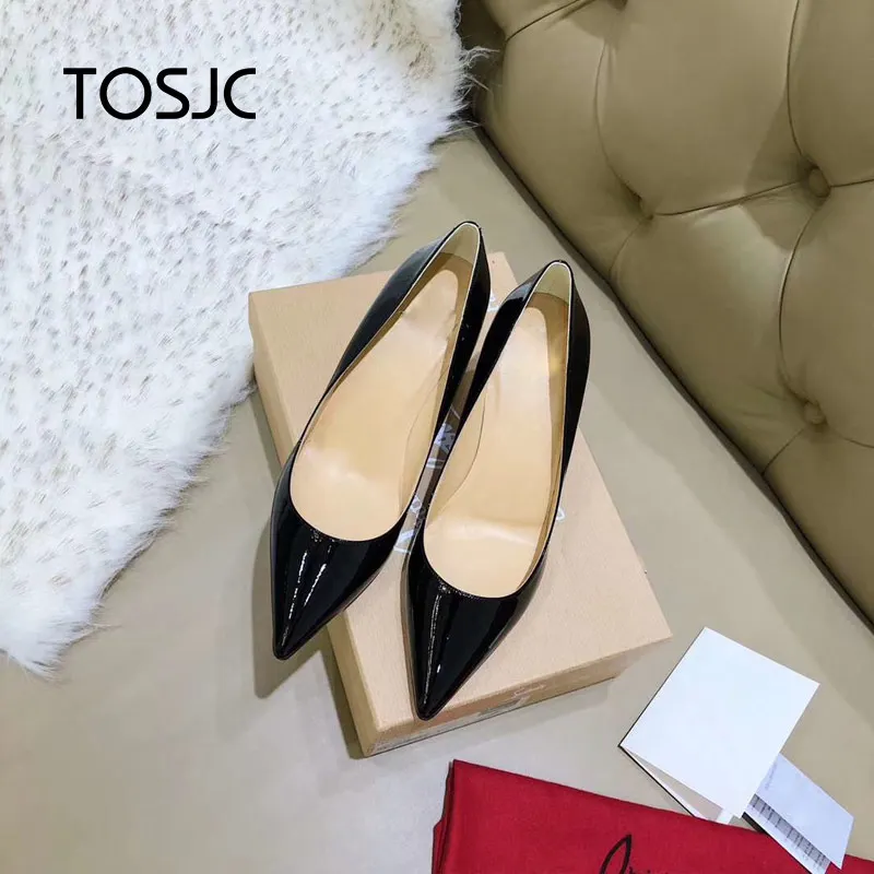 European and American Wind Summer 2019 New Top Painted High-heeled Shoes Single Low-Up Red-soled Elegant Eleg | Обувь