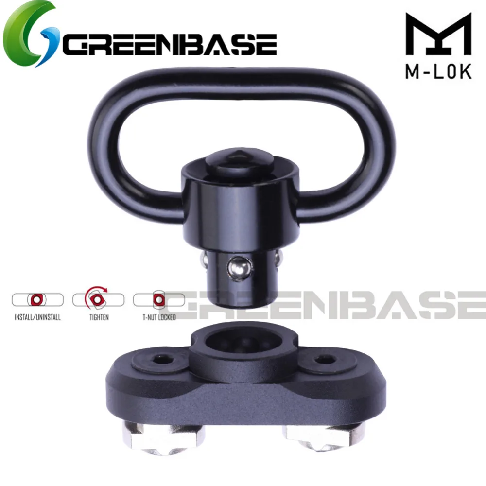 Greenbase Mlok QD ремень для ружья Поворотный рельсовый адаптер с быстроразъемной