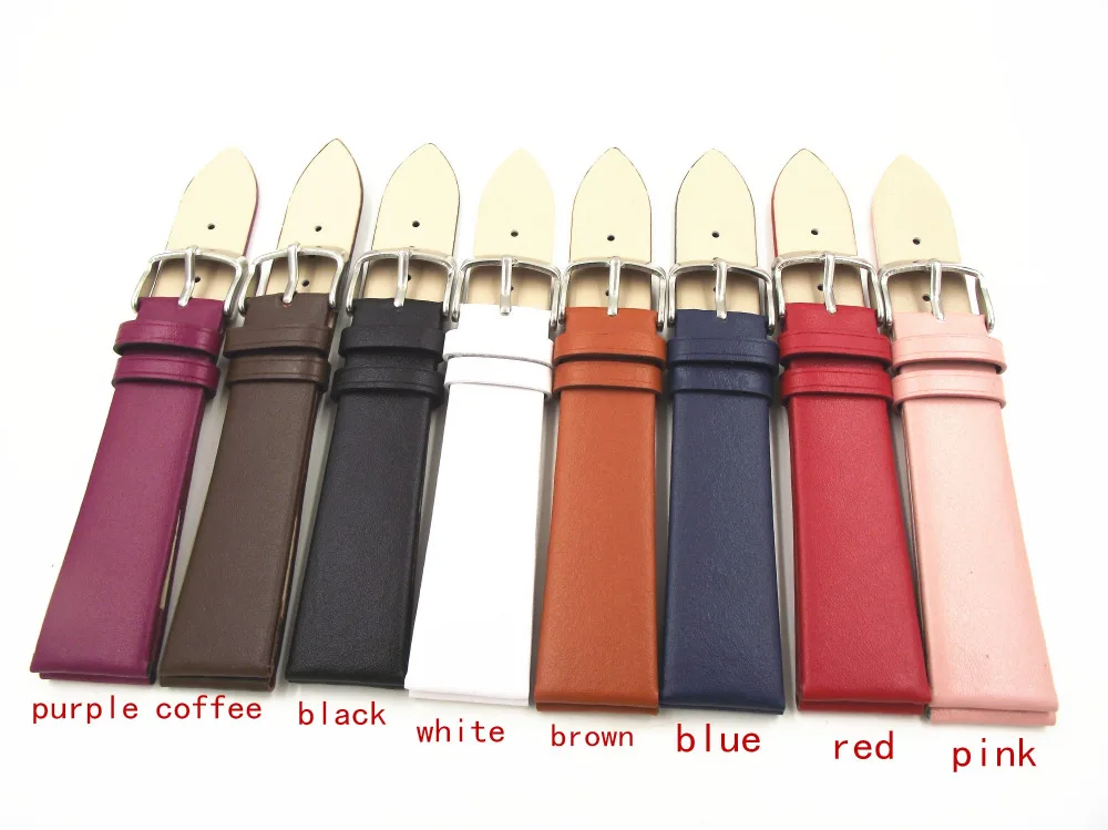 Wholesale 50pcs/Lot 12mm 14mm 16mm 18mm 20mm 22mm Genuine Leather Split Leather Watch Band Watch Straps New -2020070302