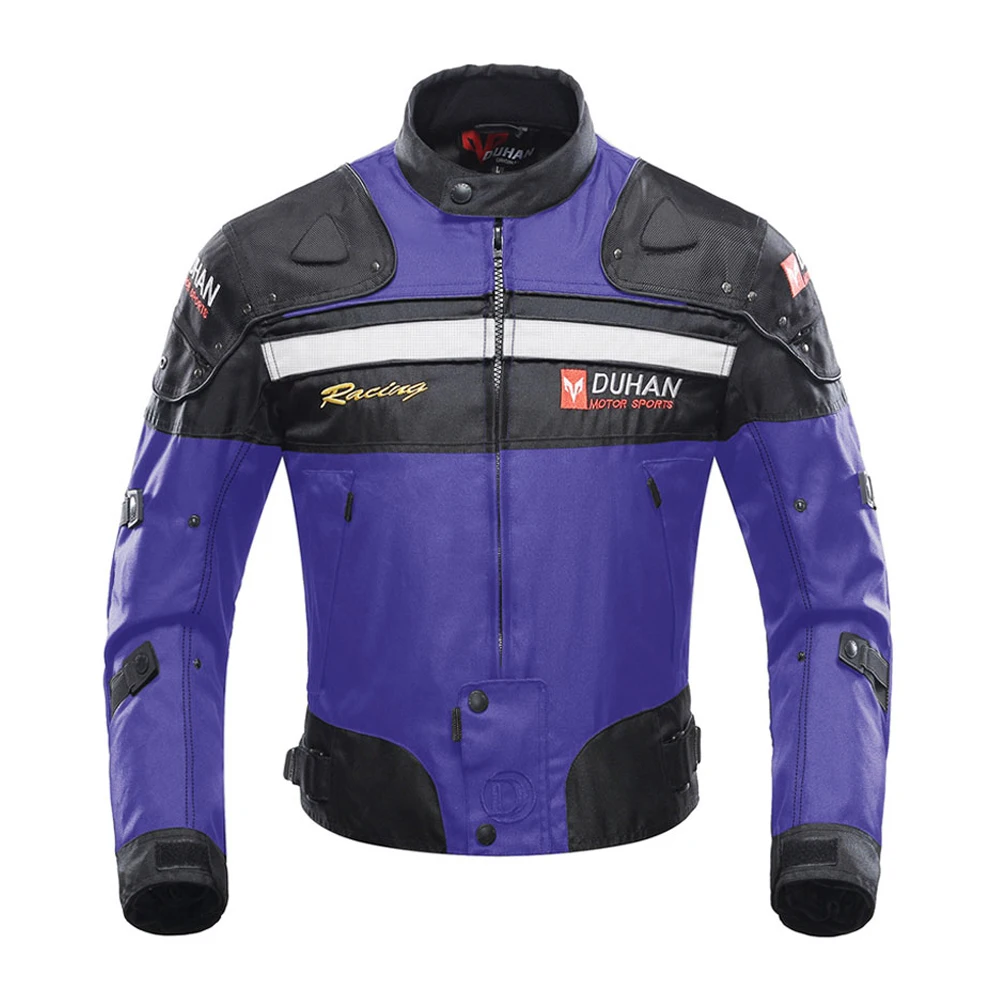 Blue Jacket DUHAN мотоциклетная куртка мужская куртка для мотокросса мотоциклетная защита Chaqueta мотоциклетная куртка для езды ветрозащитная Защитная Экипировка - Цвет: Blue Jacket