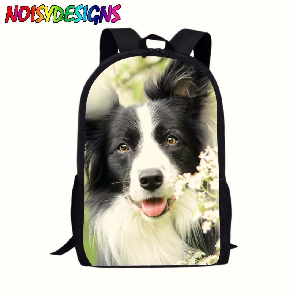 

New Border Collie Backpack Women's Backpack Sweet Dog Pattern Teen Girls Boys Backpacks School Bag Large Capacity Shoulder bag