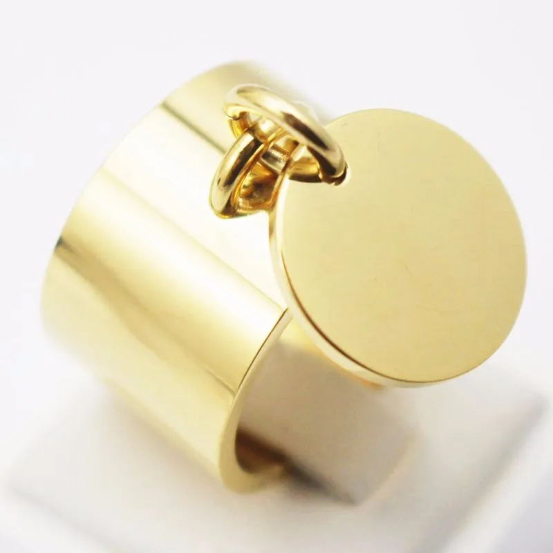 Широкое Золотое кольцо на палец в стиле панк европейские кольца из нержавеющей