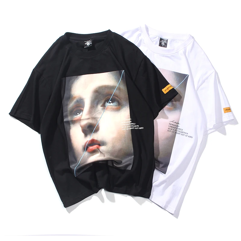 Men Harajuku T Shirt Funny Little Girl Hip Hop T-Shirts Streetwear 2019 Summer Short Sleeve Tshirt Cotton Tops Tees Black White | Женская