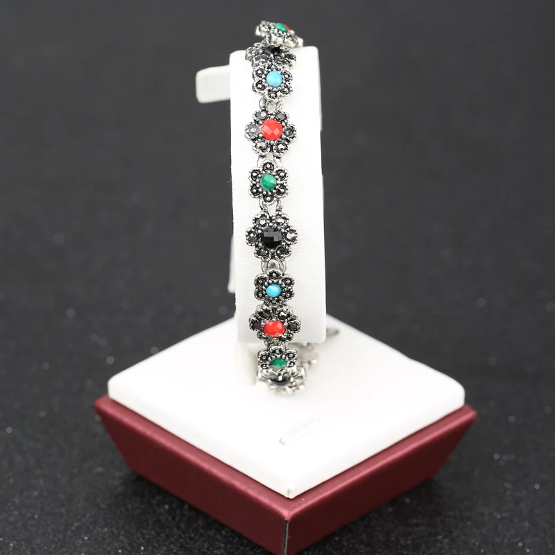 Хит 2015 модные браслеты с цветами и шармами серебряным покрытием винтажные