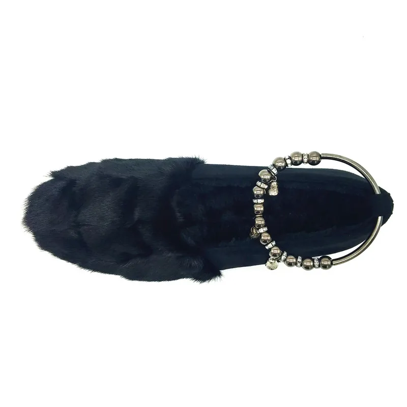 Модные Туфли Новинка осени Для женщин Moccasin gommino с Мех ЖИВОТНЫХ Зимние флисовые