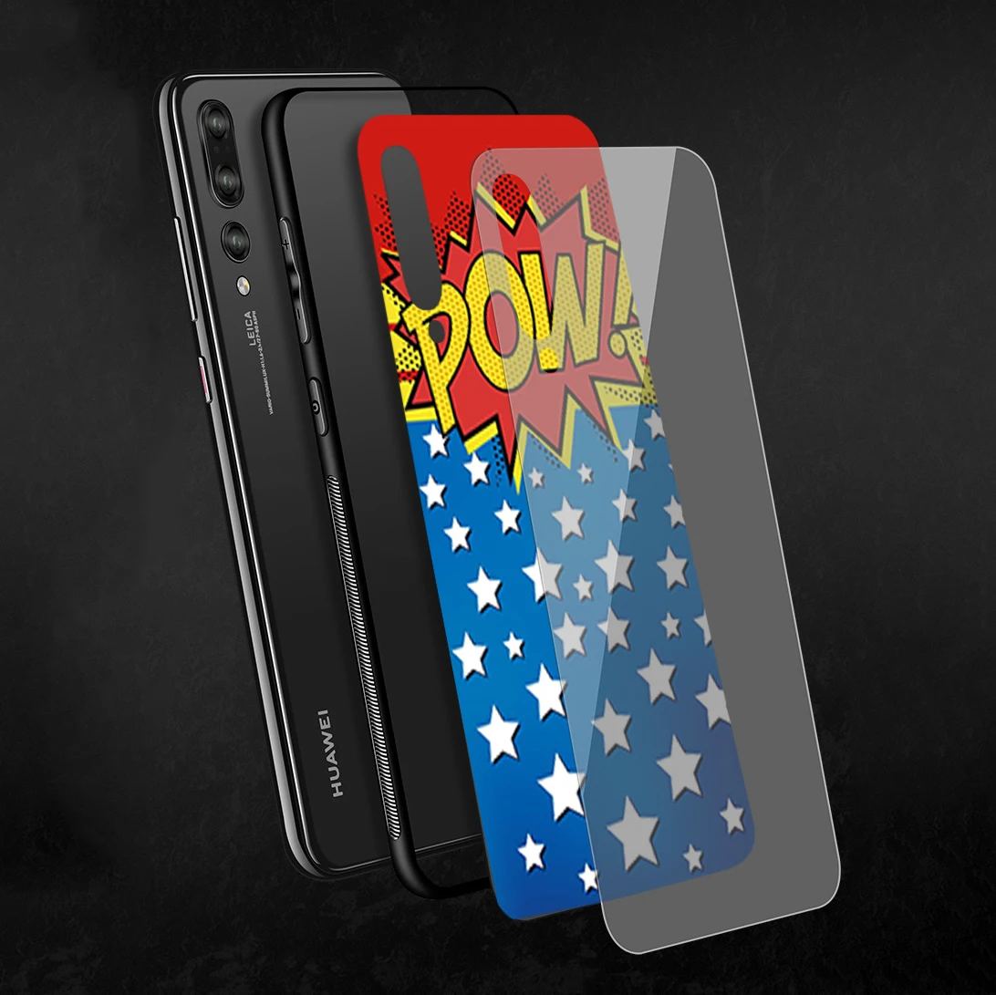 Чехол Lavaza из ТПУ со стеклом в стиле поп арт и комиксов для Huawei Mate 20 P10 P20 P30 Y6 Y9 P smart