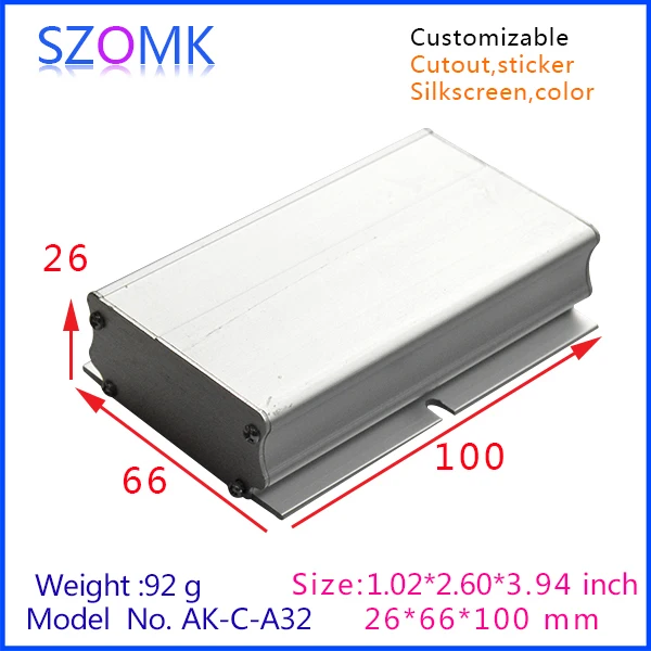 Алюминиевая коробка проекта электроники для diy case (10 шт.) 26*66*100 мм алюминиевая