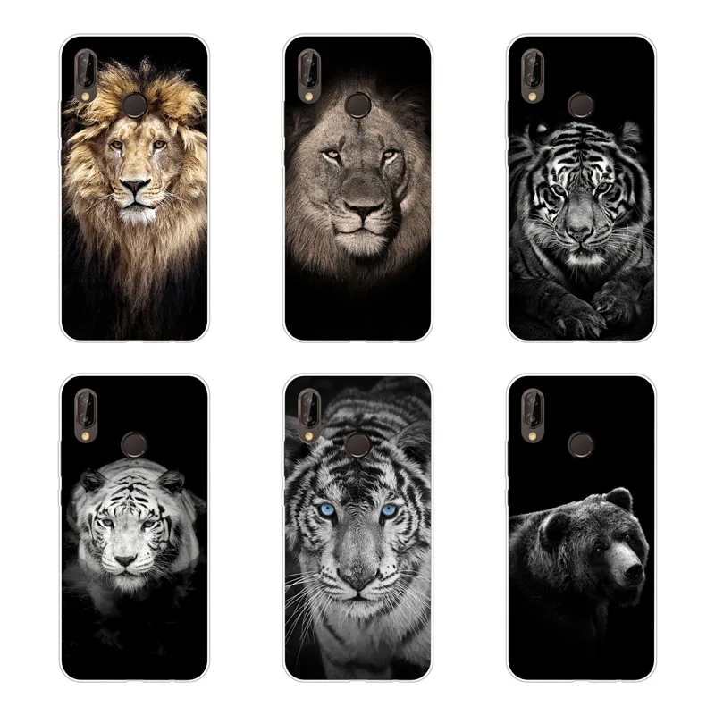 huawei nova 3 Case Silicon Tigers and lions Painting Soft TPU Back Cover for nova3 Protect Phone cases shell |