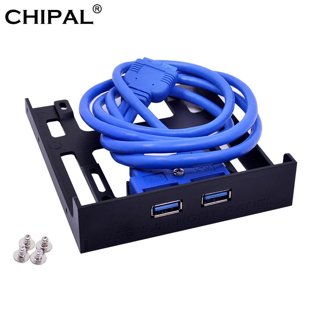 CHIPAL 20Pin 2 порта USB 3,0 концентратор USB3.0 Передняя панель кабель адаптер пластиковый кронштейн для ПК настольный 3,5 дюймов дисковод
