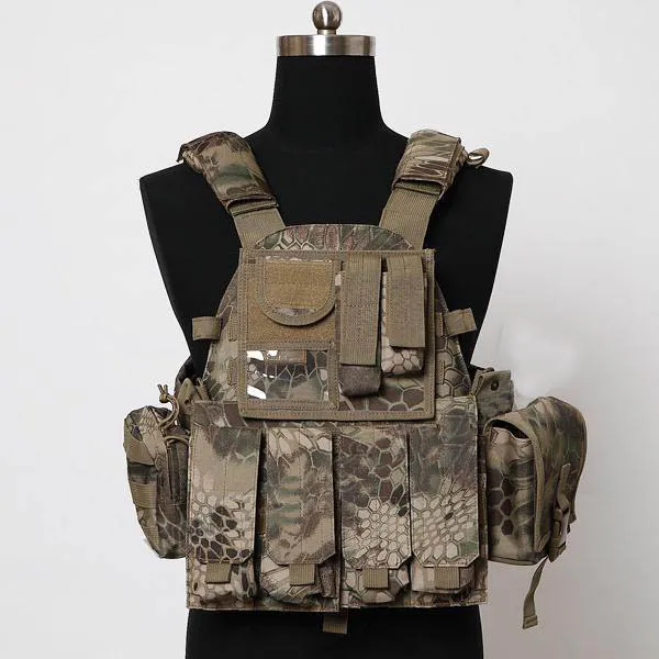HLD Camo Черный Тифон Тактический Военная Униформа 6094 стиль жилет несущая пластина с 3 сумки мешок - Цвет: HLD Camo
