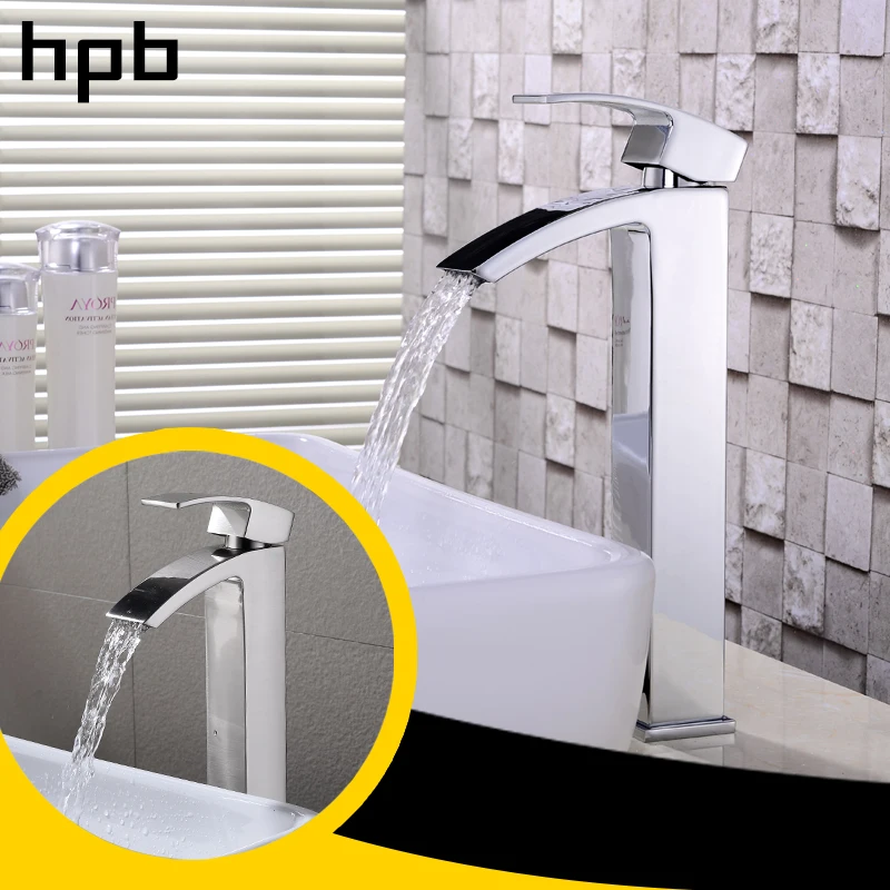 HPB водопад высокий смеситель для раковины ванной комнаты Смеситель кран с одной