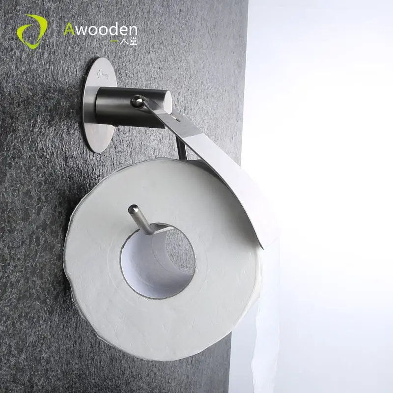Держатель для туалетной бумаги Awooden с крышкой настенное крепление 3 м