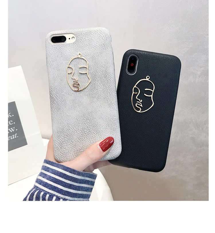 GlamPhone чехол простой кожаный металлический чехол для телефона для девочки для iPhone XS Max XS XR 8 8plus 7 7plus 6/6s Plus мягкая задняя крышка