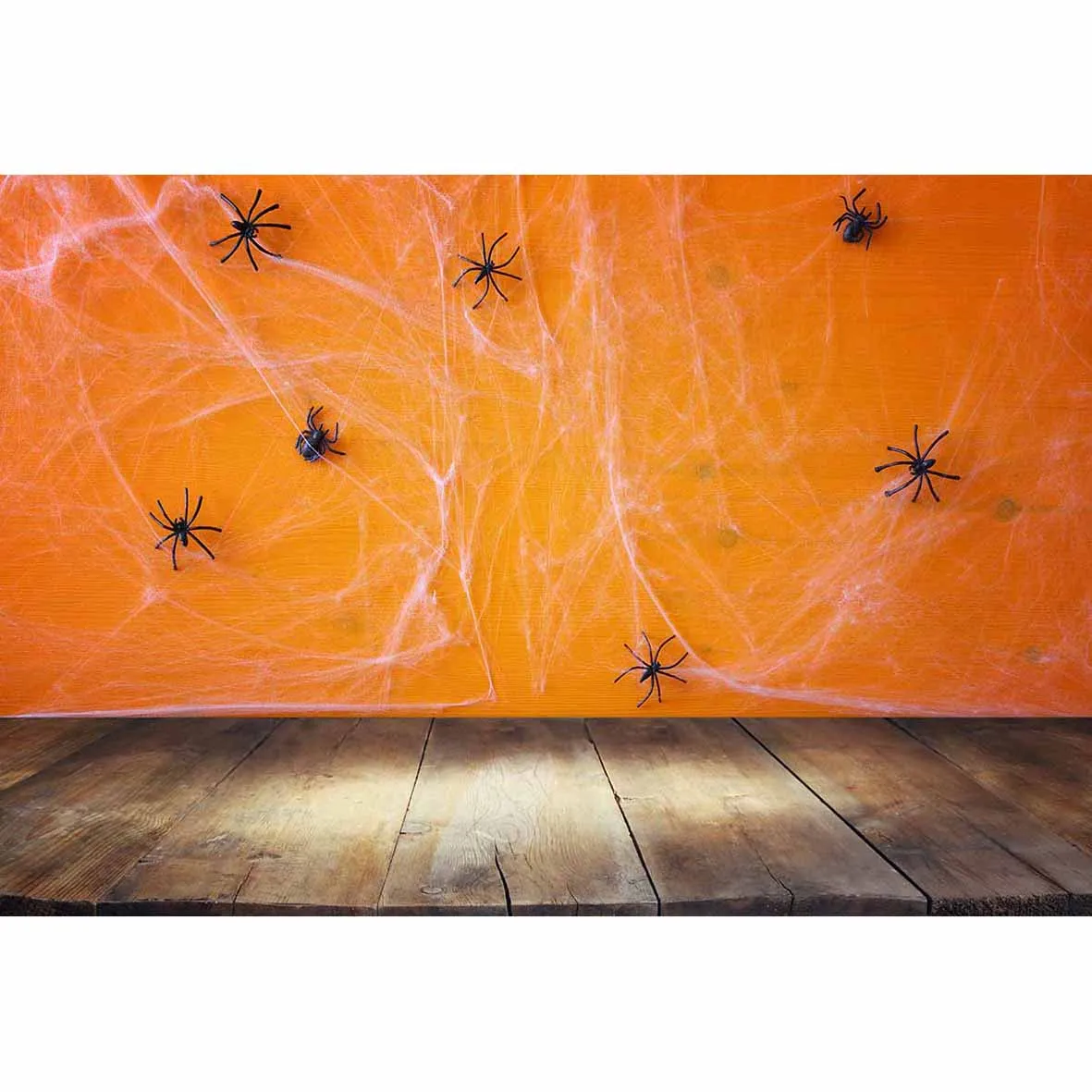 Allenjoy Halloween background spider web orange wooden floor Photo for kids photo backdrop funds | Электроника