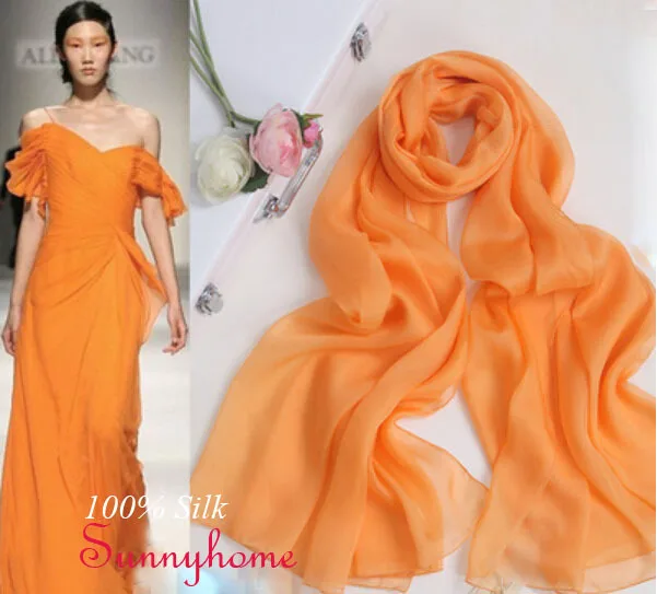 

Plain viscose hijab 100% natural silk high quality woman scarf orange fashion long scarves for women brand pashmina magic scarfs