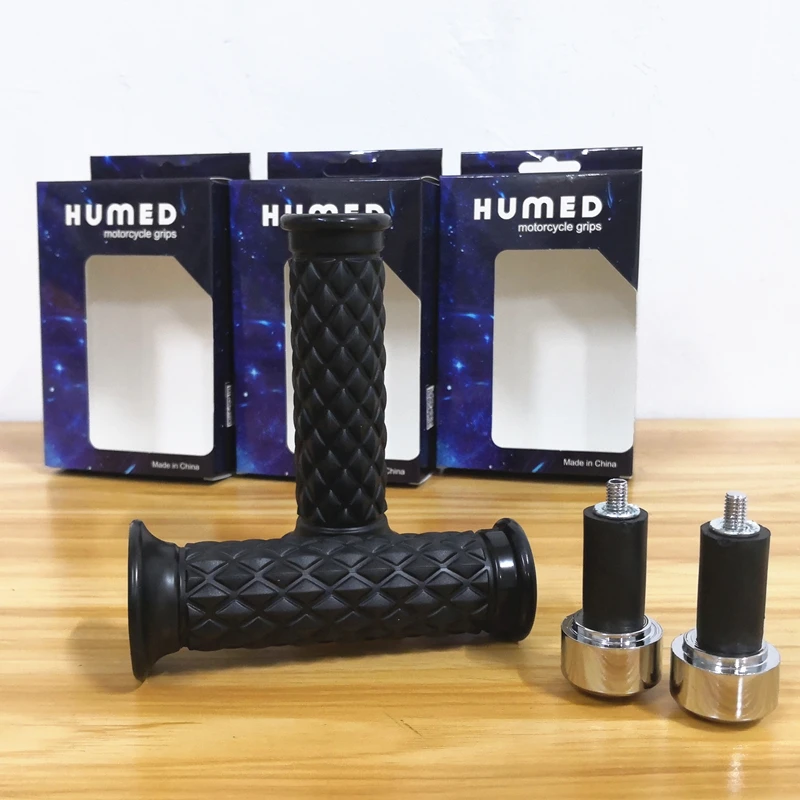 HUMED Винтаж Кафе Racer мотоциклетные ручки резиновая ручка бар 7/" 22 мм для GS GN GS QS125/250 мотоциклетные ручки