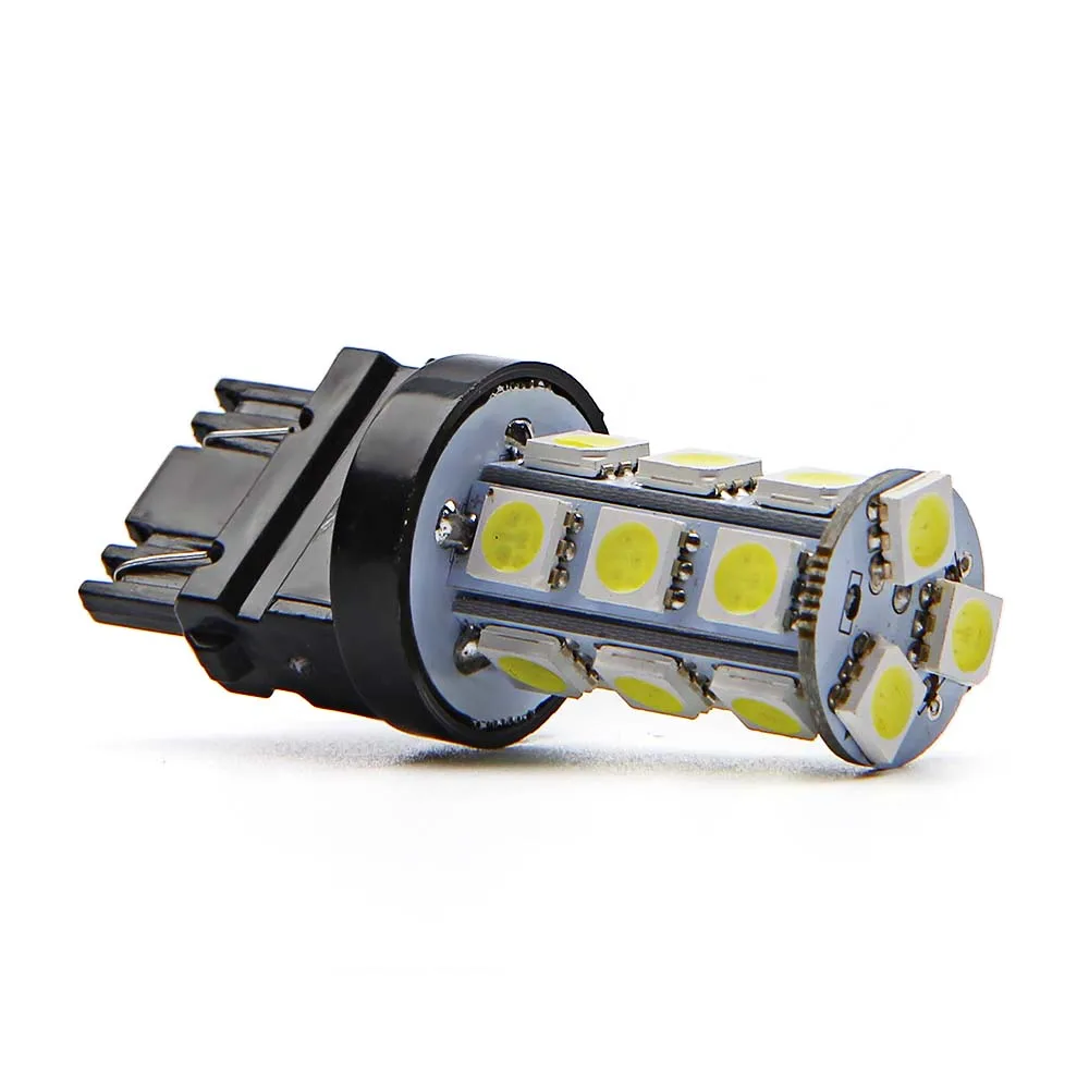 2 шт. 3157 светодиодный T25 P27/7 W автомобильные лампы 18 SMD 5050 задние фары супер 6000K белый светодиодный автомобильные лампы стоп-сигнал задний светильник