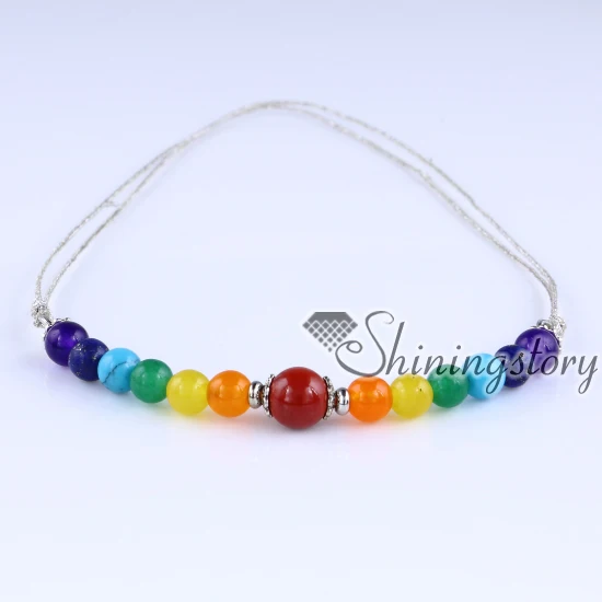 7 ожерелье чакры из лечебные украшения балансирующее буддистские молевые шарики