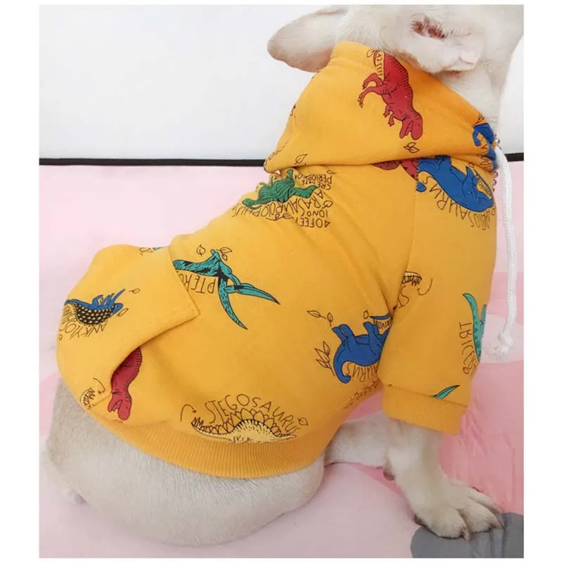 HSWLL Pet puppy Одежда Хлопок Щенок двухногая полосатая Толстовка Собака свитер осеннее пальто Французский бульдог кошка одежда Йоркшир