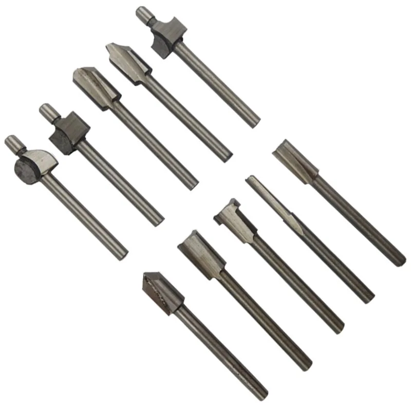 10PCS/lot 1/8 High Speed Steel Mini Shank Electric Trimmer Carpentry Carving Knife Tools Woodworking Router Milling Cutter | Инструменты