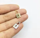 Ювелирные изделия Eruifa из цинкового сплава с симпатичным мини-замком 20 шт. 13*8 мм, подвеска сделай сам, ожерелье с подвеской, серьги 2 цвета