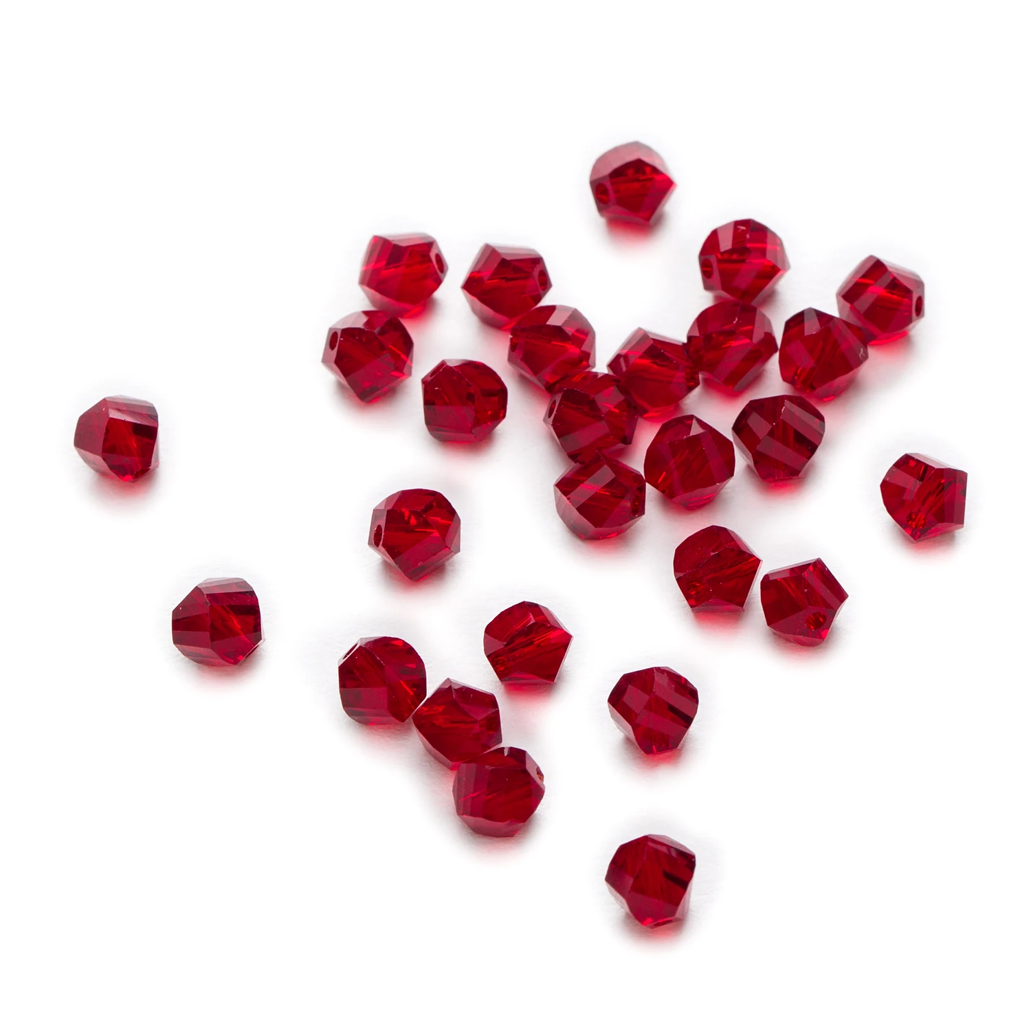 

50 Piece Dark Red Twisted Cut Faceted Crystal Glass Spacer Beads Jewelry Making For Handmade Bracelet Necklaces DIY 6-10mm