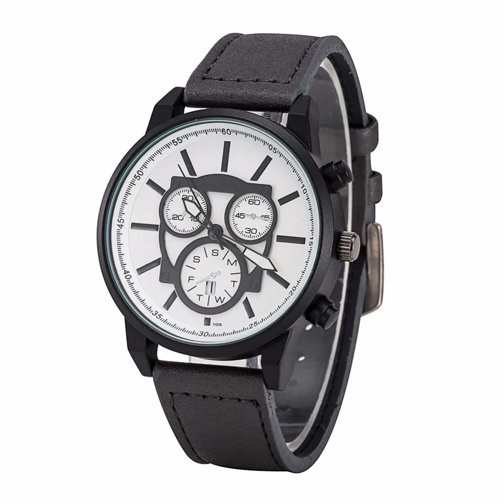 Циферблат Украшение Для мужчин S Повседневное Часы кожа кварцевые часы BGG Элитный