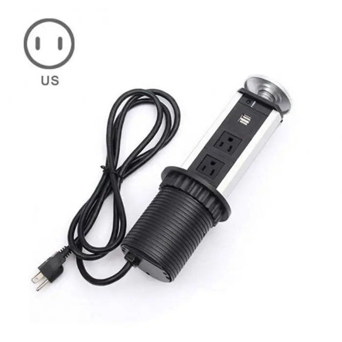 Электрическая 3 штепсельная розетка 2 USB розетка для кухонного стола, выдвижная Выдвижная розетка для прилавка стола, офиса, дома, ALI88